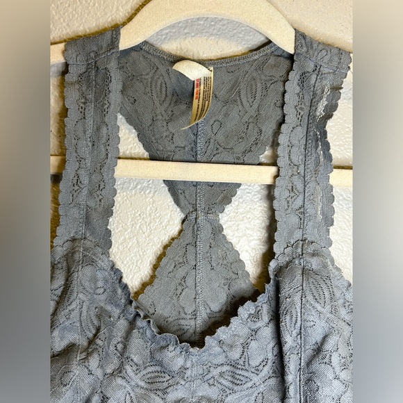 Free People Intimatly Galloon Lace Racerback Bralette Graphite Gray Size XS - Picture 3 of 8
